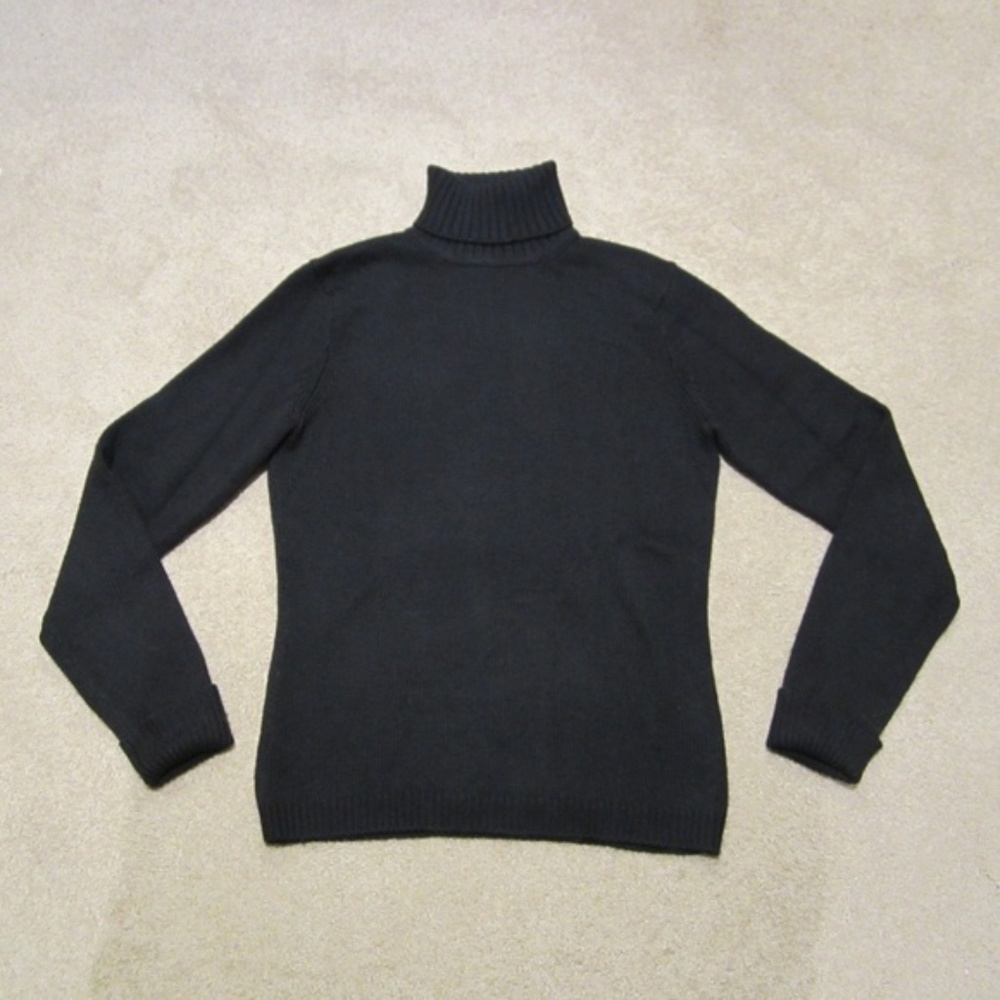J. Crew 100% Wool Black Turtleneck Sweater